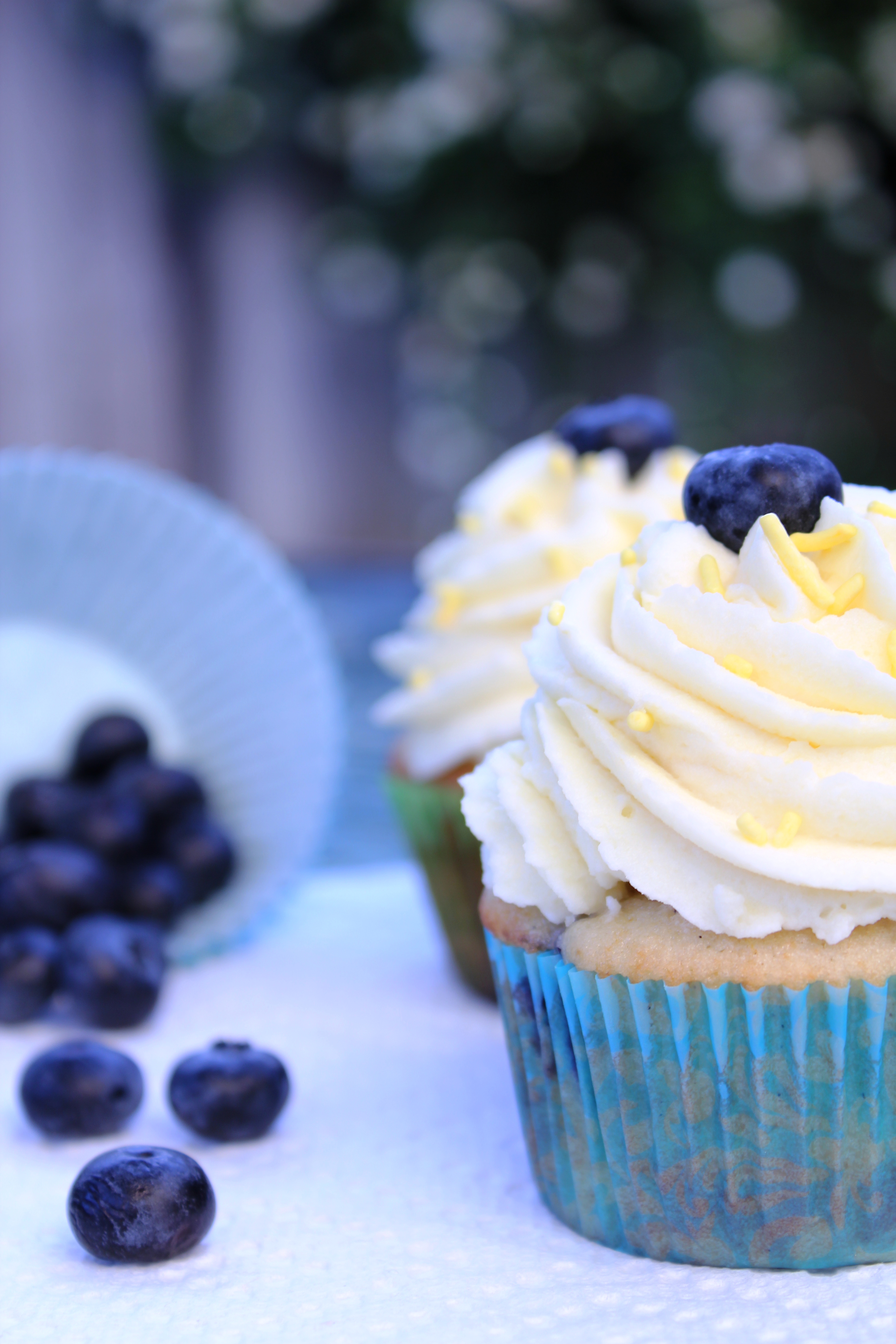 Lemon Blueberry Cupcakes with Filling