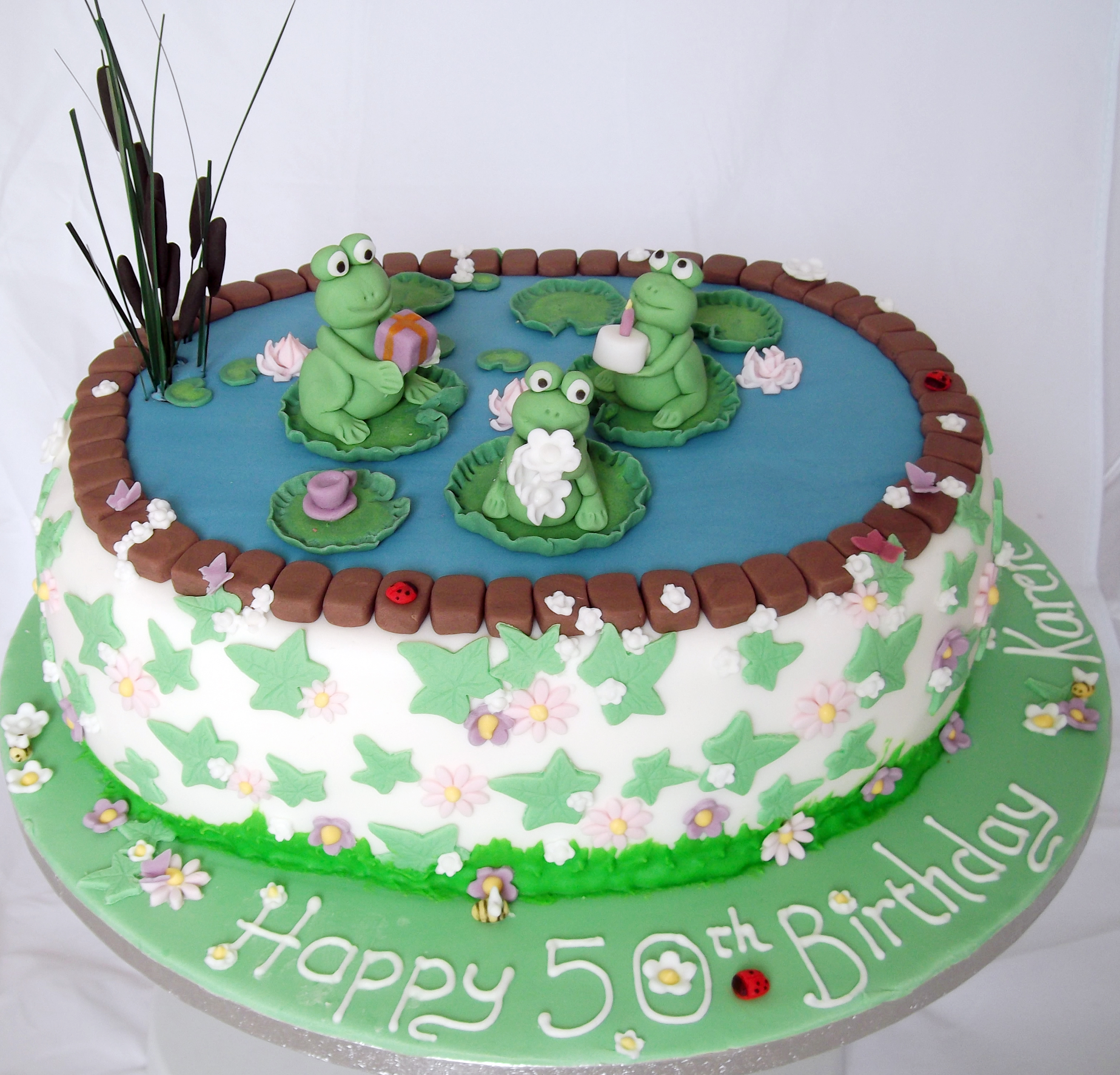 Lily Pad Frog Pond Cakes