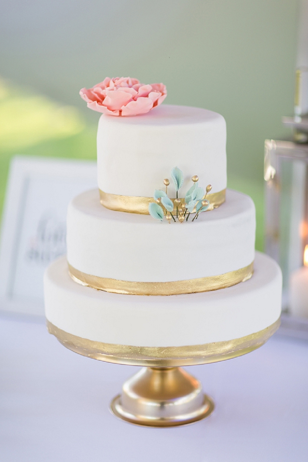 Mint and Gold Wedding Cake