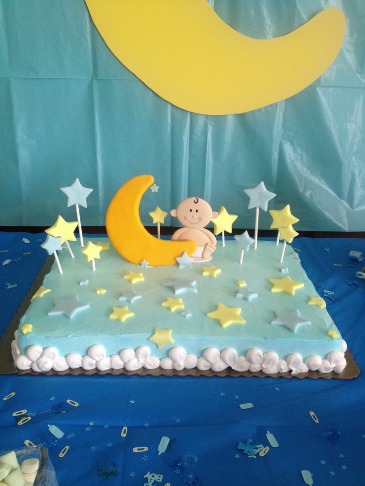 Moon and Stars Baby Shower Cake Moon and Stars Baby Shower Cake