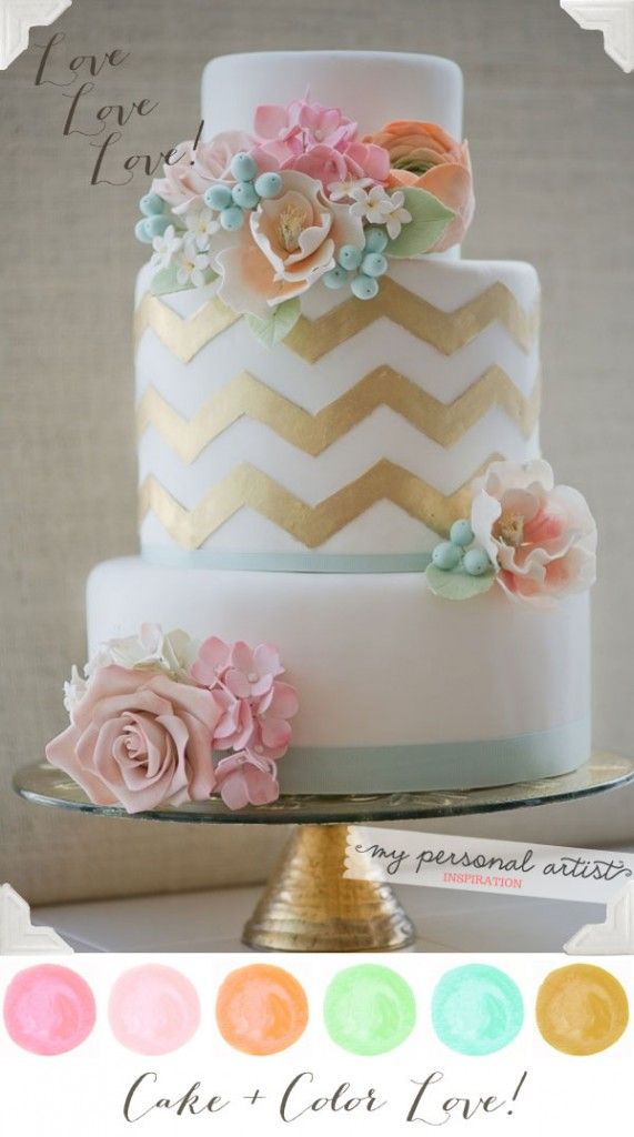 Pastel Color Wedding Cake