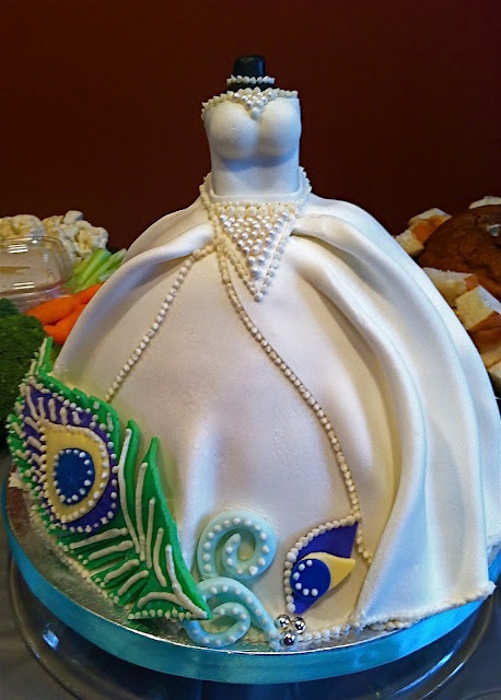 Peacock Bridal Shower Cake