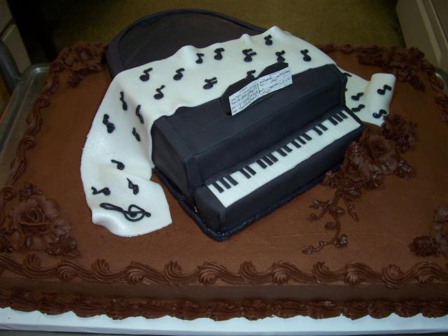 Piano Shaped Birthday Cake