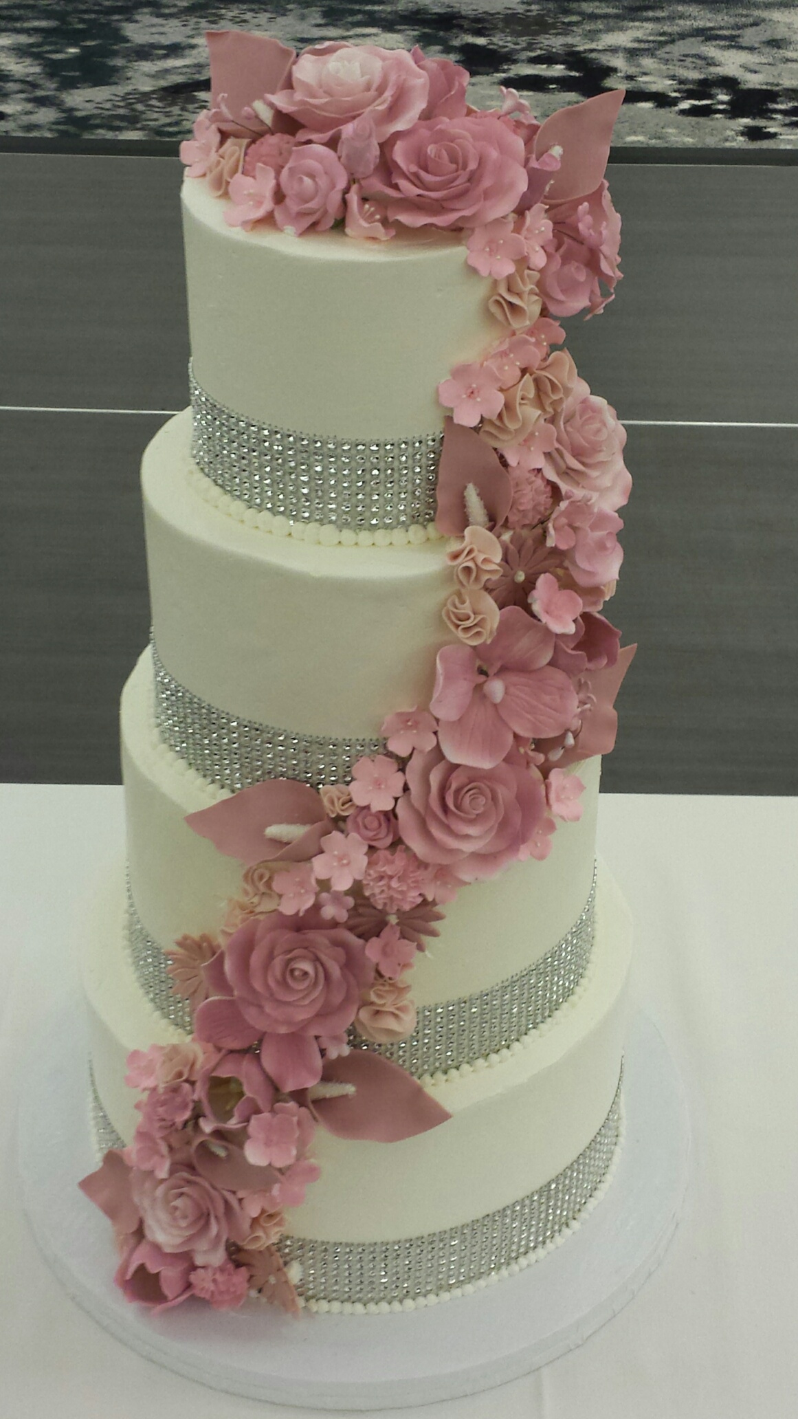 Pink and Bling Wedding Cake Pink and Bling Wedding Cake