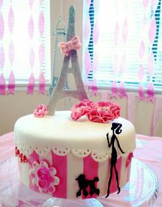Pink and White Fondant Cake Pink and White Fondant Cake