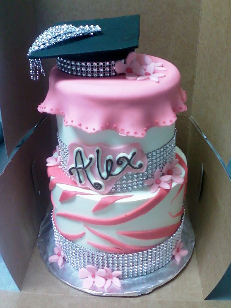 Pink Bling Graduation Cake