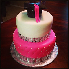 Pink Bling Graduation Cake