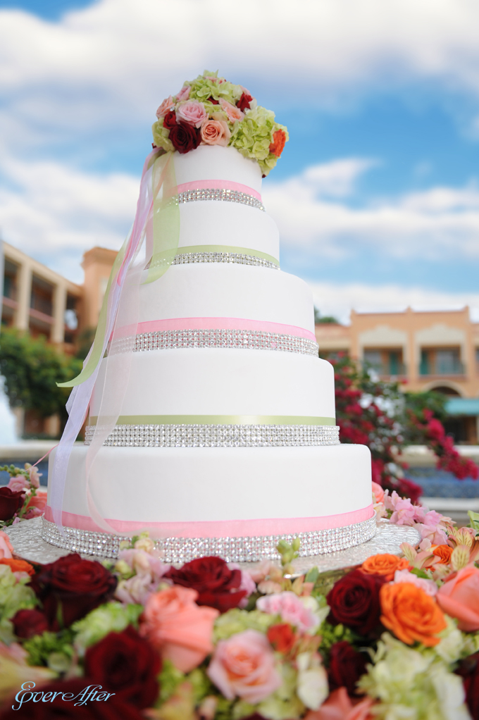 Pink Bling Wedding Cake