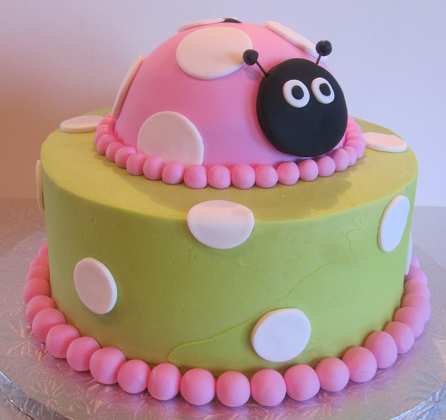 Pink Ladybug Cake