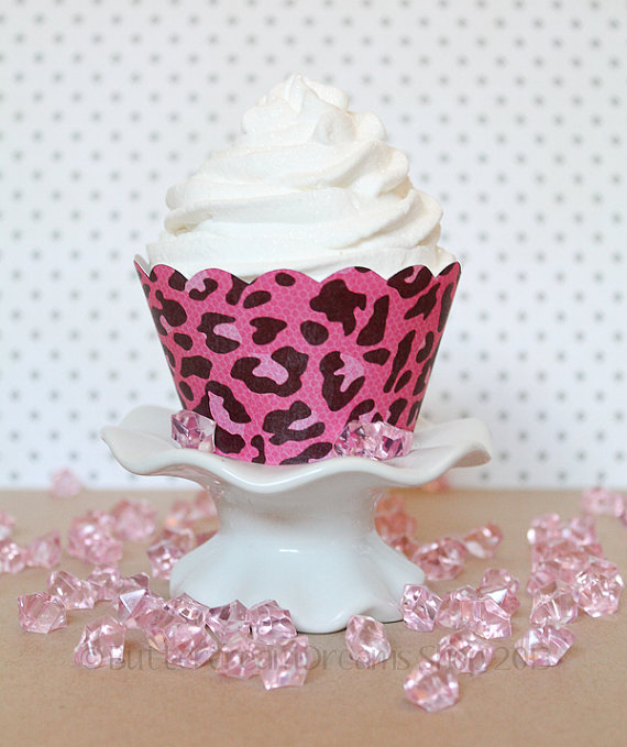 Pink Leopard Print Cupcake Wrappers Pink Leopard Print Cupcake Wrappers