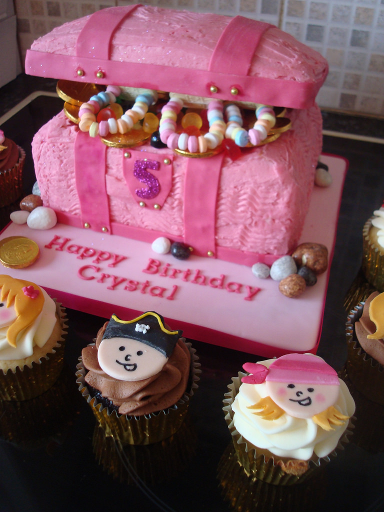 Pink Treasure Chest Cake