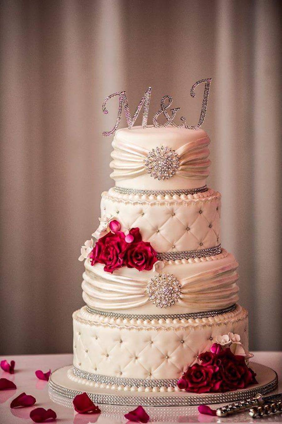 Pink Wedding Cake with Bling