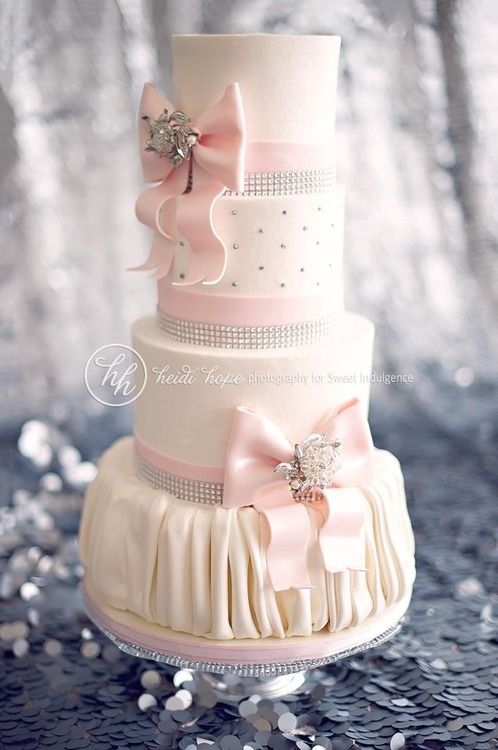 Pink Wedding Cake with Bling