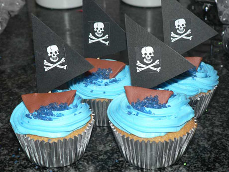 Pirate Ship Cupcake Cake