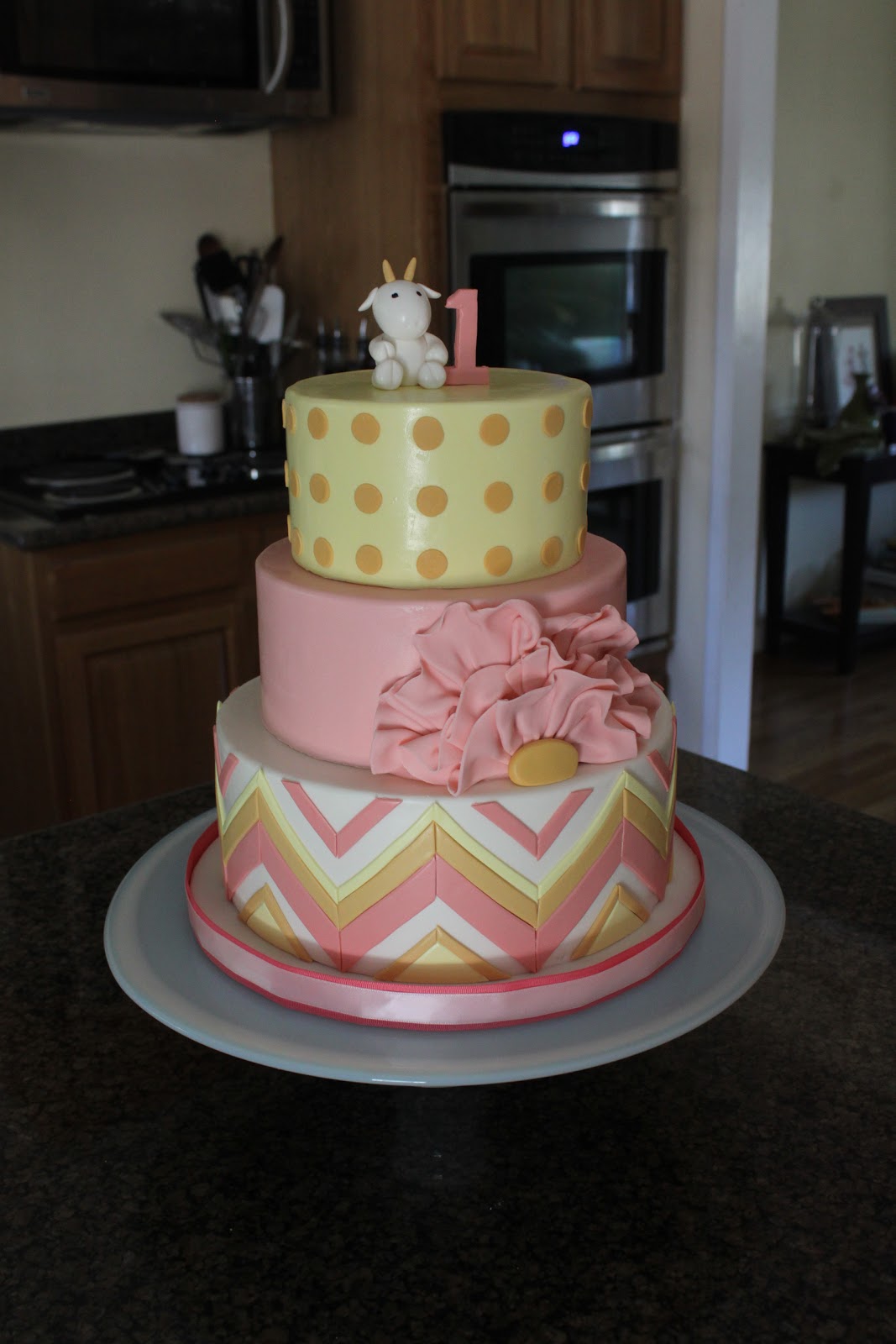 Polka Dot Chevron Cake