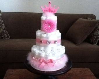 Princess Baby Shower Diaper Cake Centerpiece