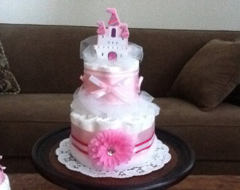 Princess Baby Shower Diaper Cake Centerpiece