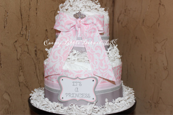 Princess Baby Shower Diaper Cakes for Girls
