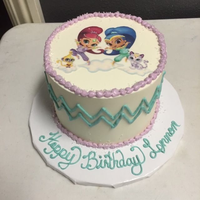 Purple and Teal Birthday Cake