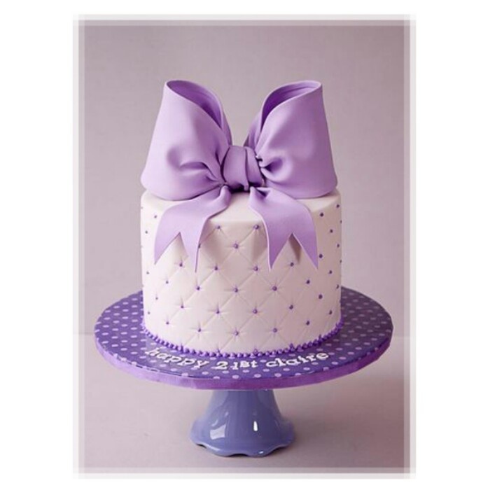 Purple Cake with Bow