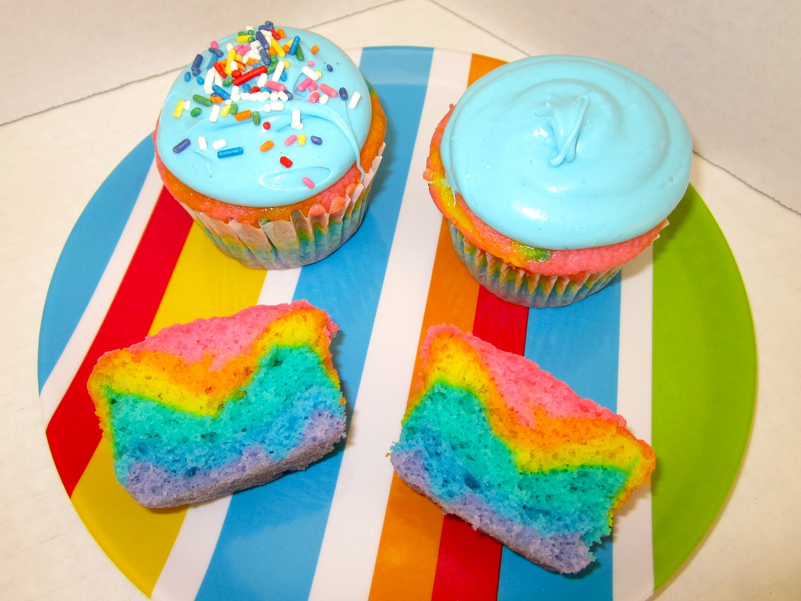 Rainbow Cotton Candy Cupcakes