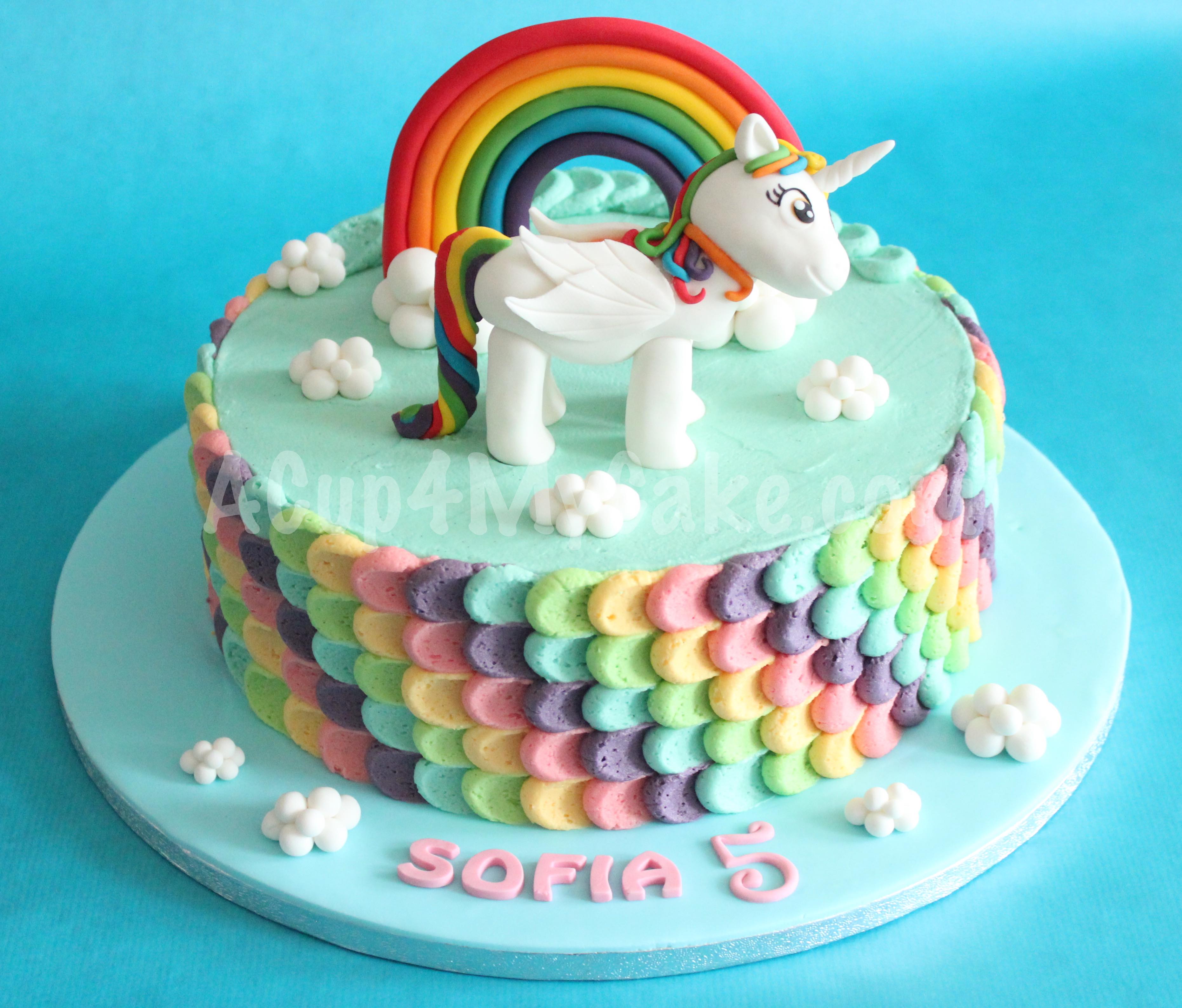 Rainbow Unicorn Birthday Cake