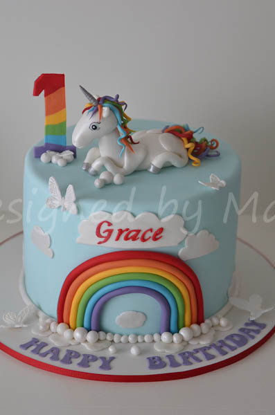 Rainbow Unicorn Birthday Cake