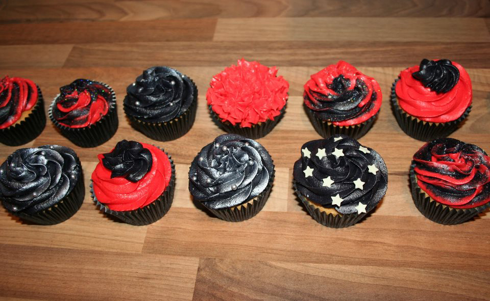 Red and Black Cupcakes