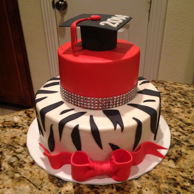 Red and Black Graduation Cake Buttercream