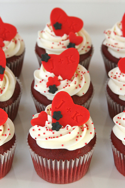 Red and Black Wedding Cupcakes