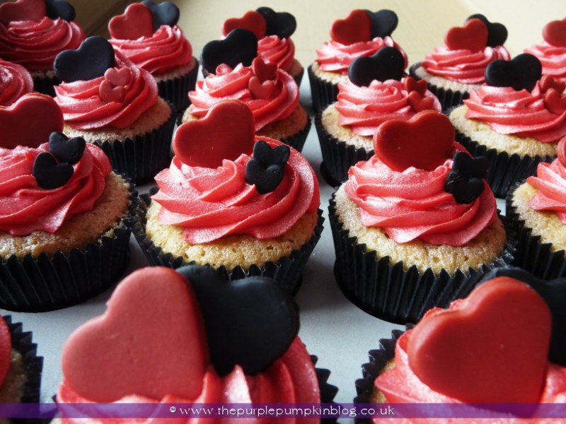 Red White and Black Wedding Cupcake