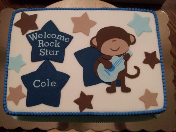 Rock Star Monkey Baby Shower Cake