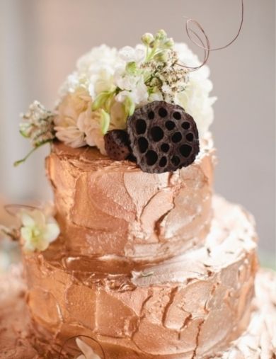 Rose Gold Wedding Shower Cake