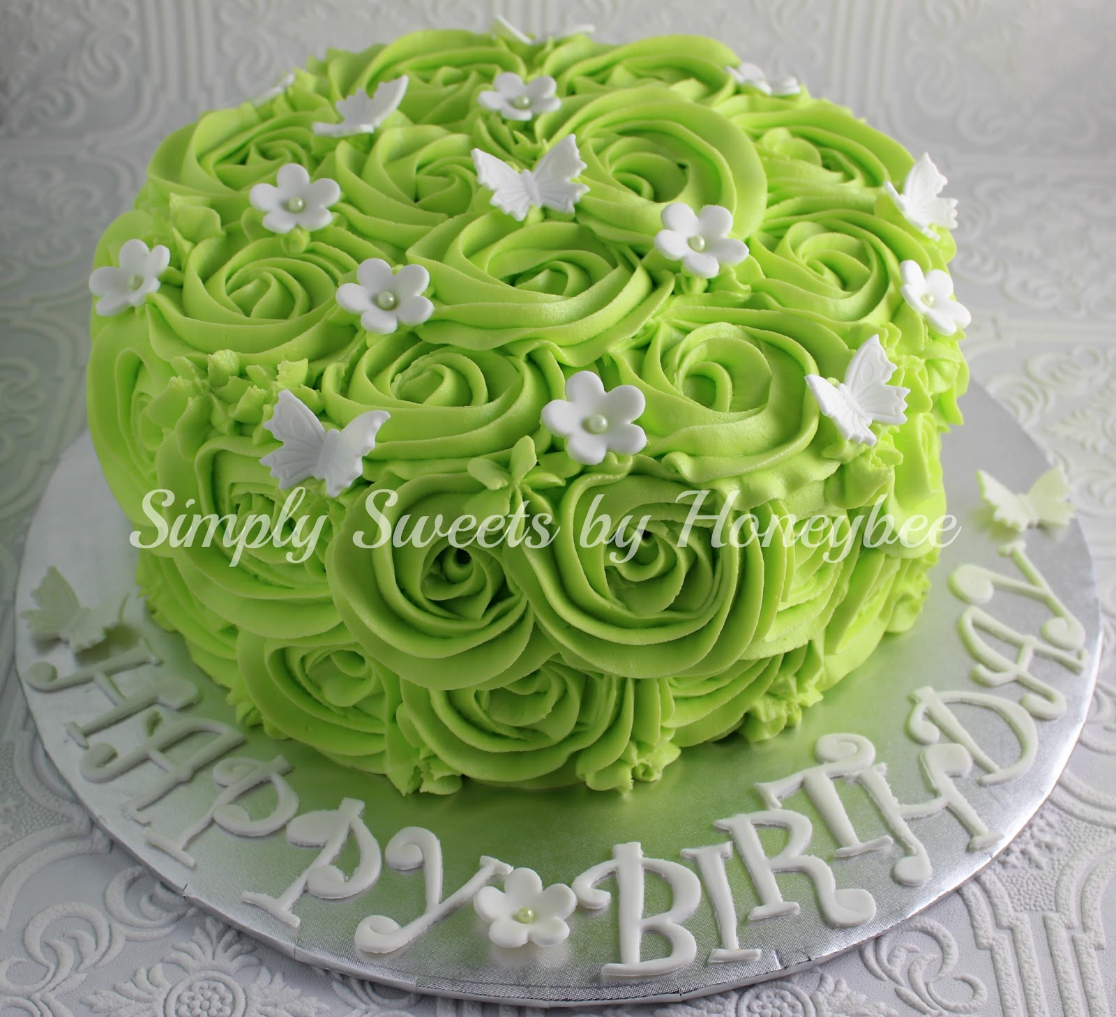 Rose Swirl Birthday Cake