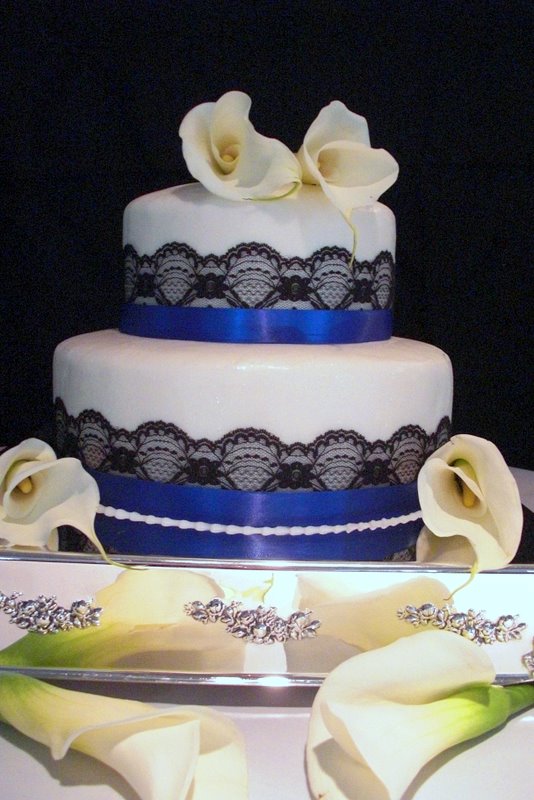 Royal Blue and Black Wedding Cake Royal Blue and Black Wedding Cake