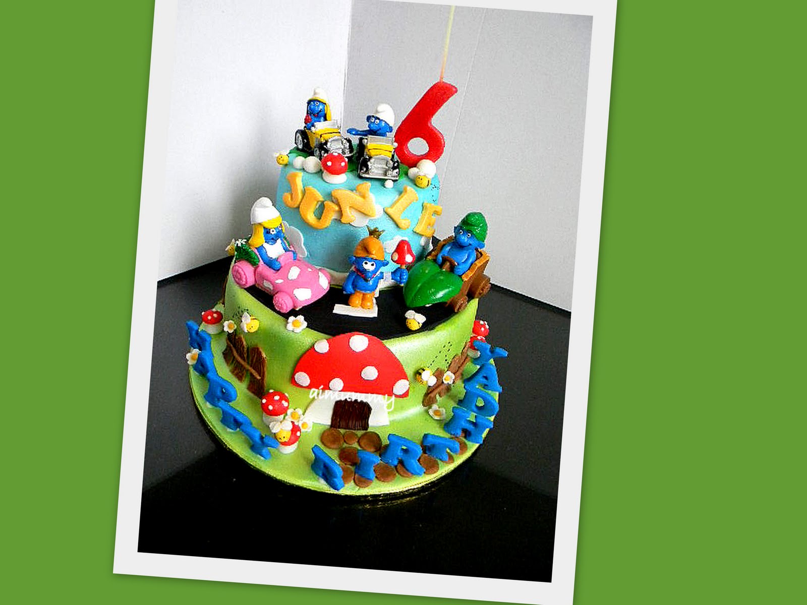 Smurf Birthday Cake Design