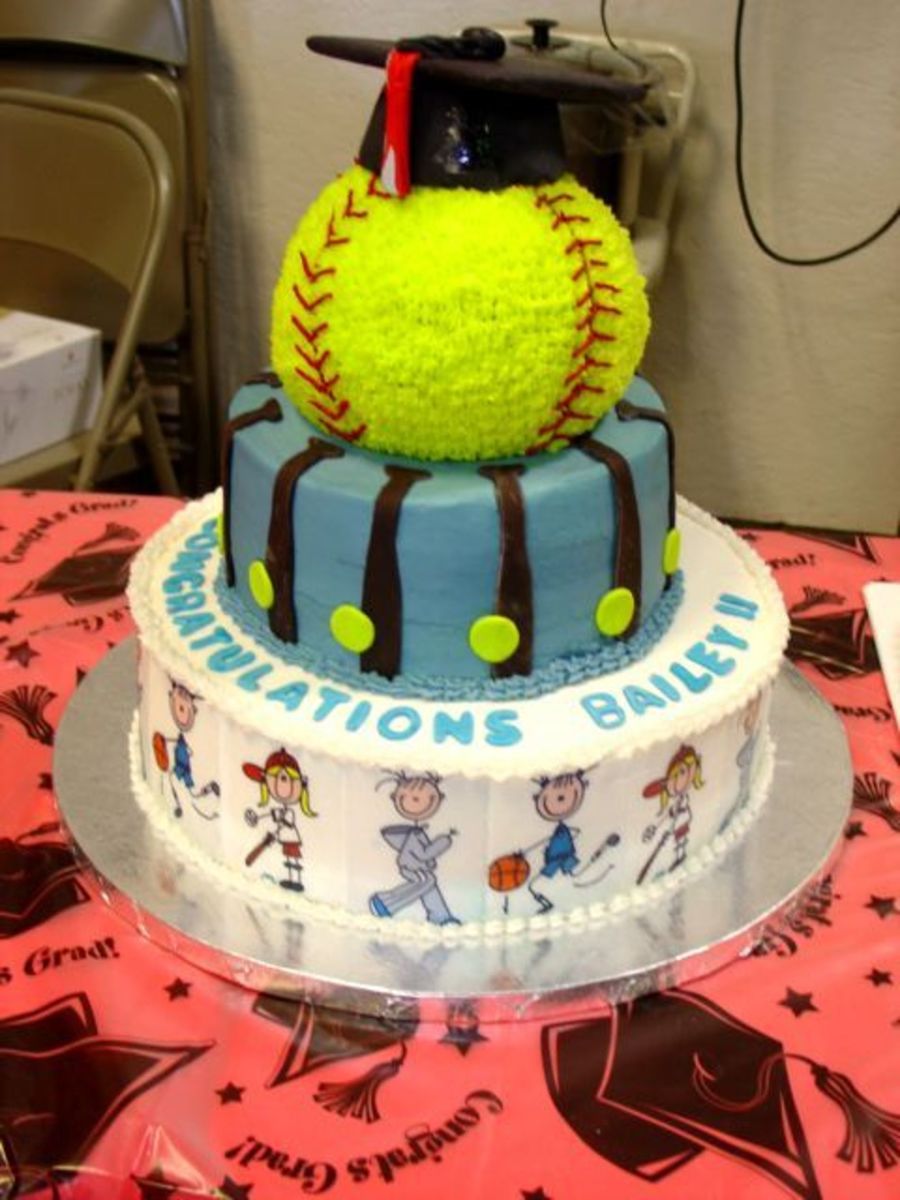 Softball Graduation Cake Softball Graduation Cake