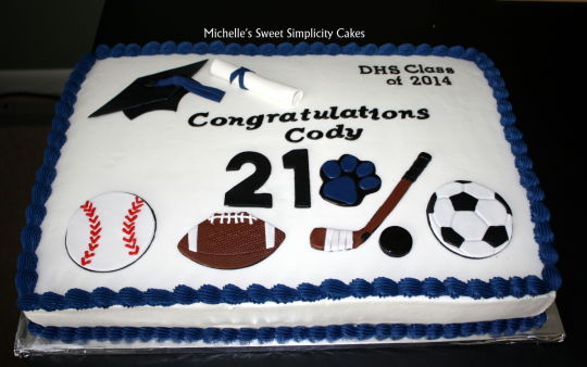 Sports-Themed Graduation Cake Sports-Themed Graduation Cake