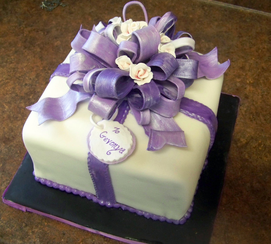 10 Photos of Gift Square Cakes 10 Photos of Gift Square Cakes