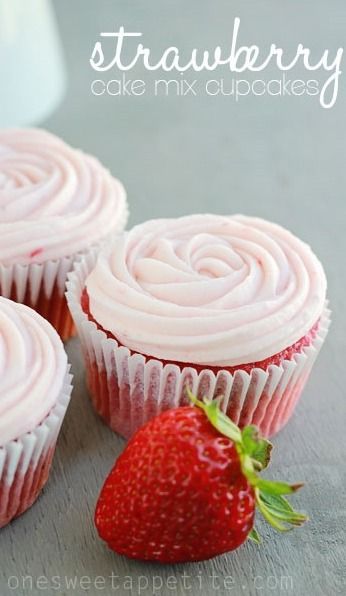 Strawberry Cupcakes with Cake Mix Strawberry Cupcakes with Cake Mix