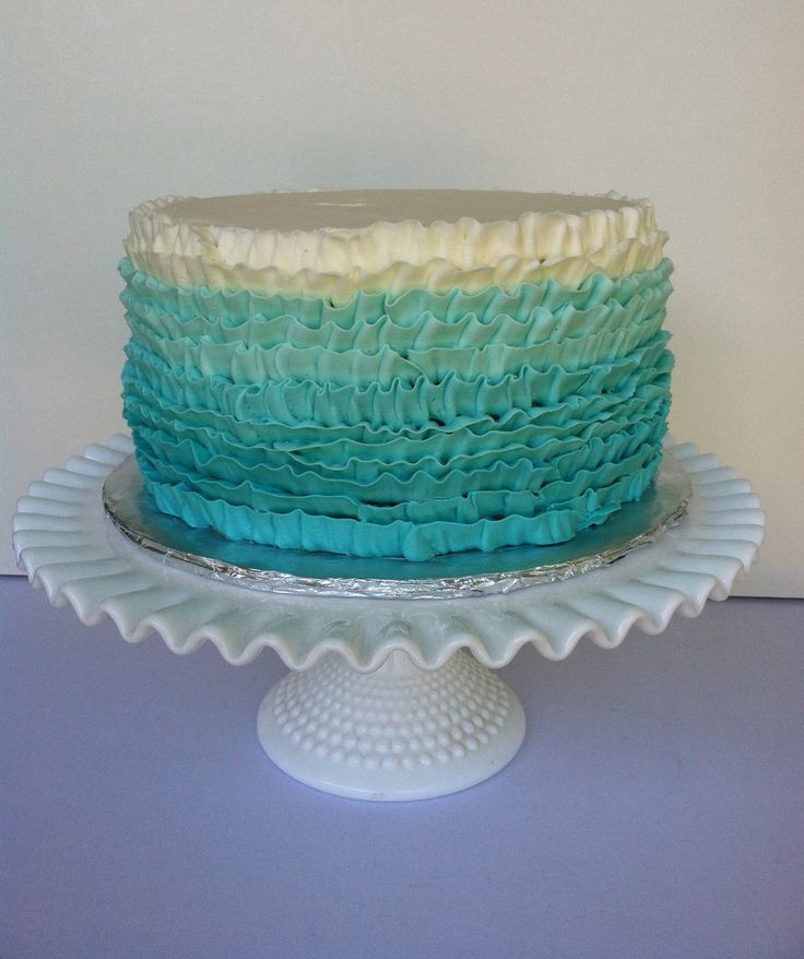 Teal Buttercream Cake Ruffles