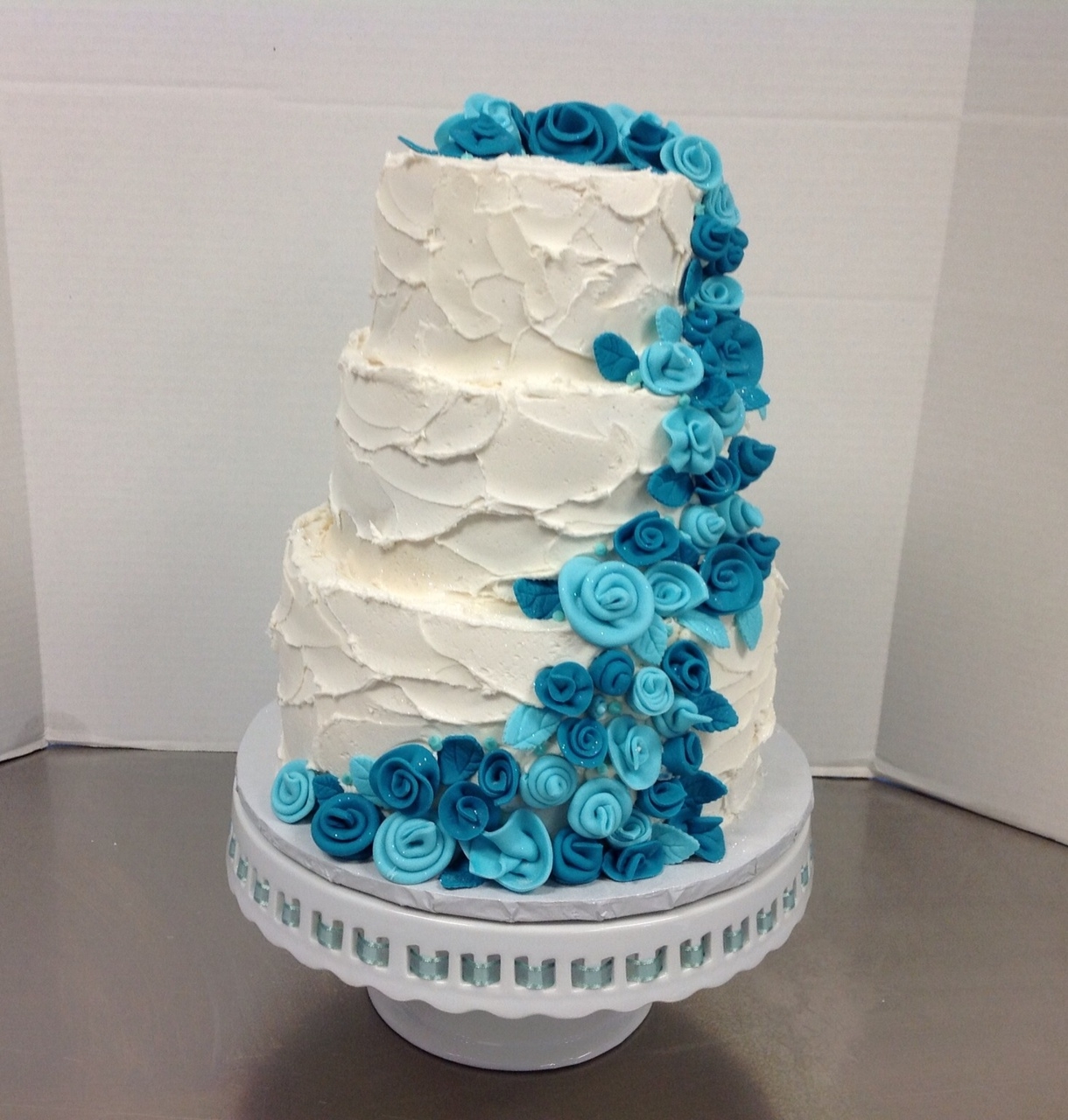 Teal Buttercream Wedding Cake