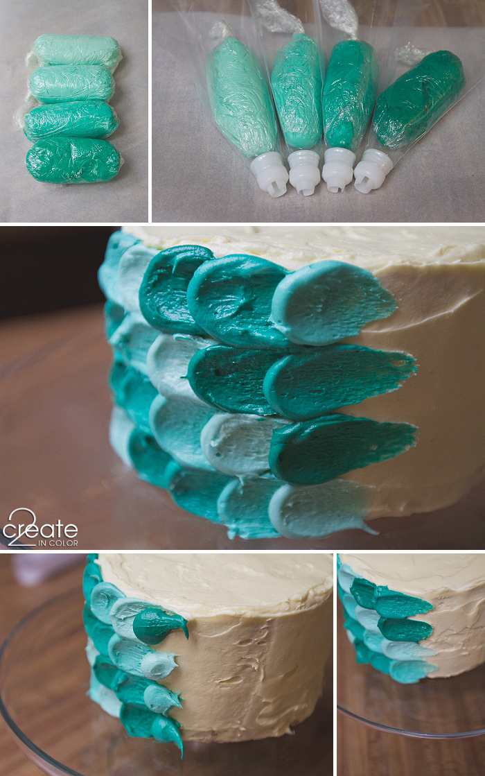 Teal Petals Cake