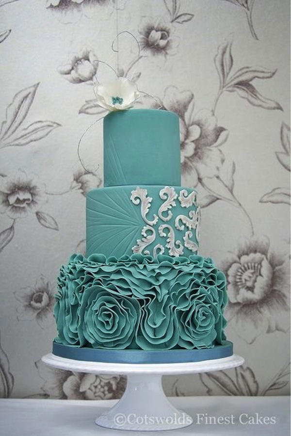 Teal Wedding Cake