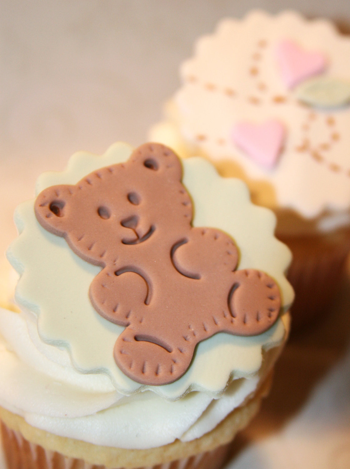 Teddy Bear Baby Shower Cupcake Toppers