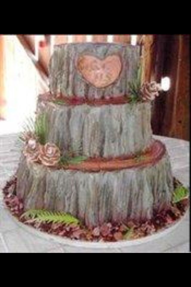 Tree Bark Wedding Cake