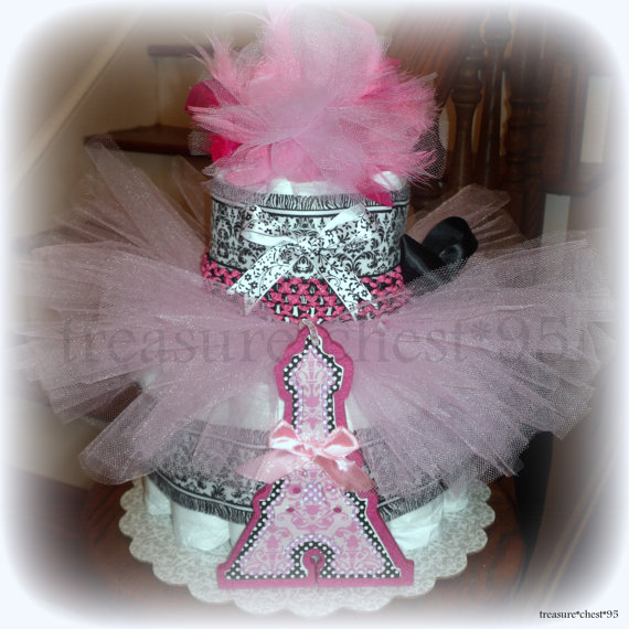 Tutu Baby Shower Diaper Cake Centerpiece