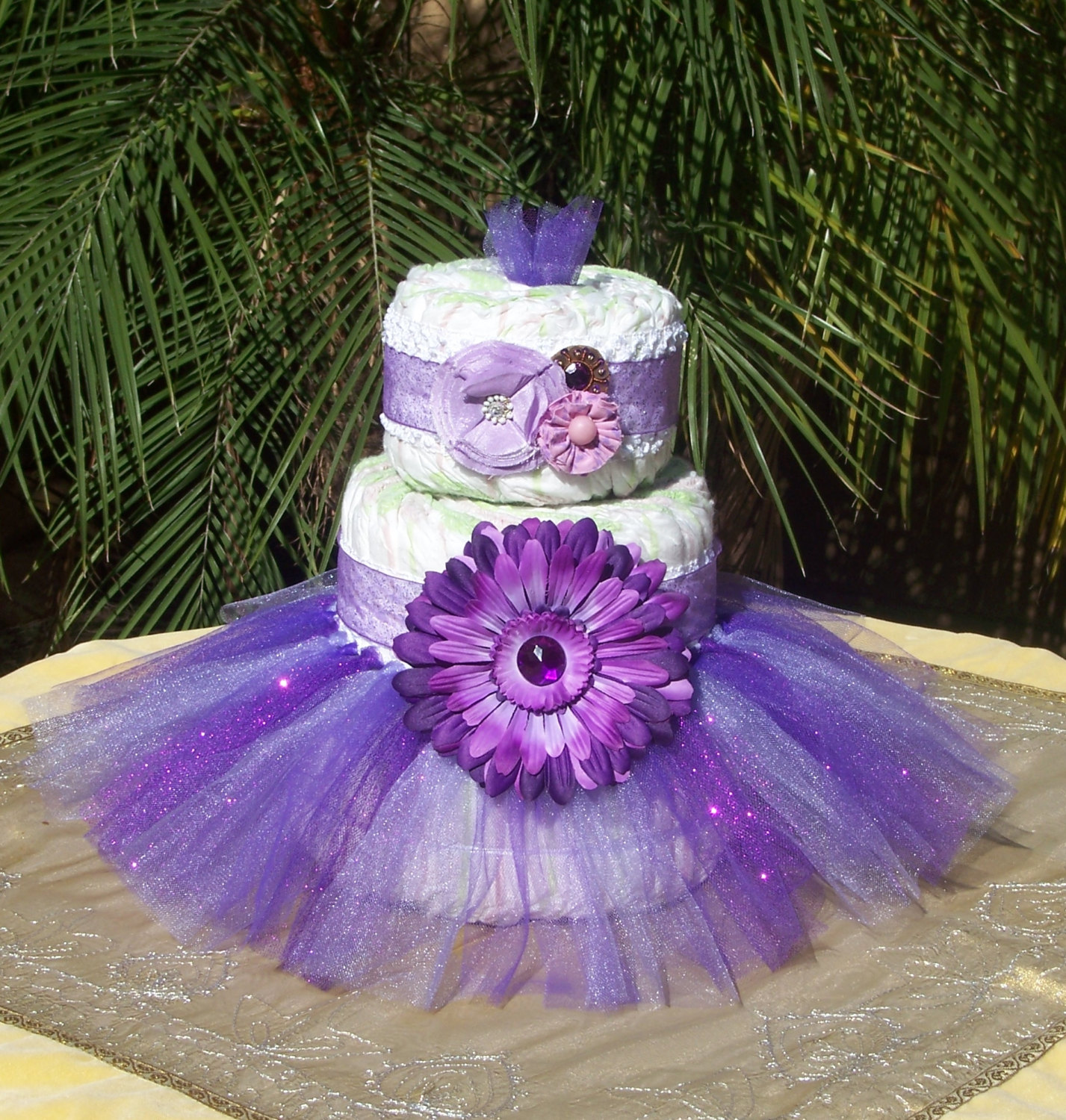 Tutu Baby Shower Diaper Cake Centerpiece Tutu Baby Shower Diaper Cake Centerpiece