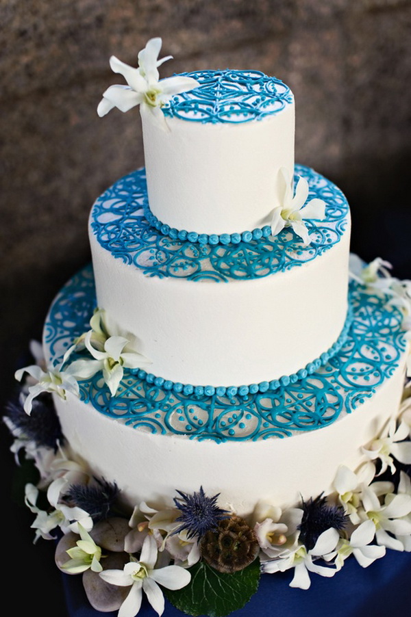 Unique Wedding Cake Blue Unique Wedding Cake Blue