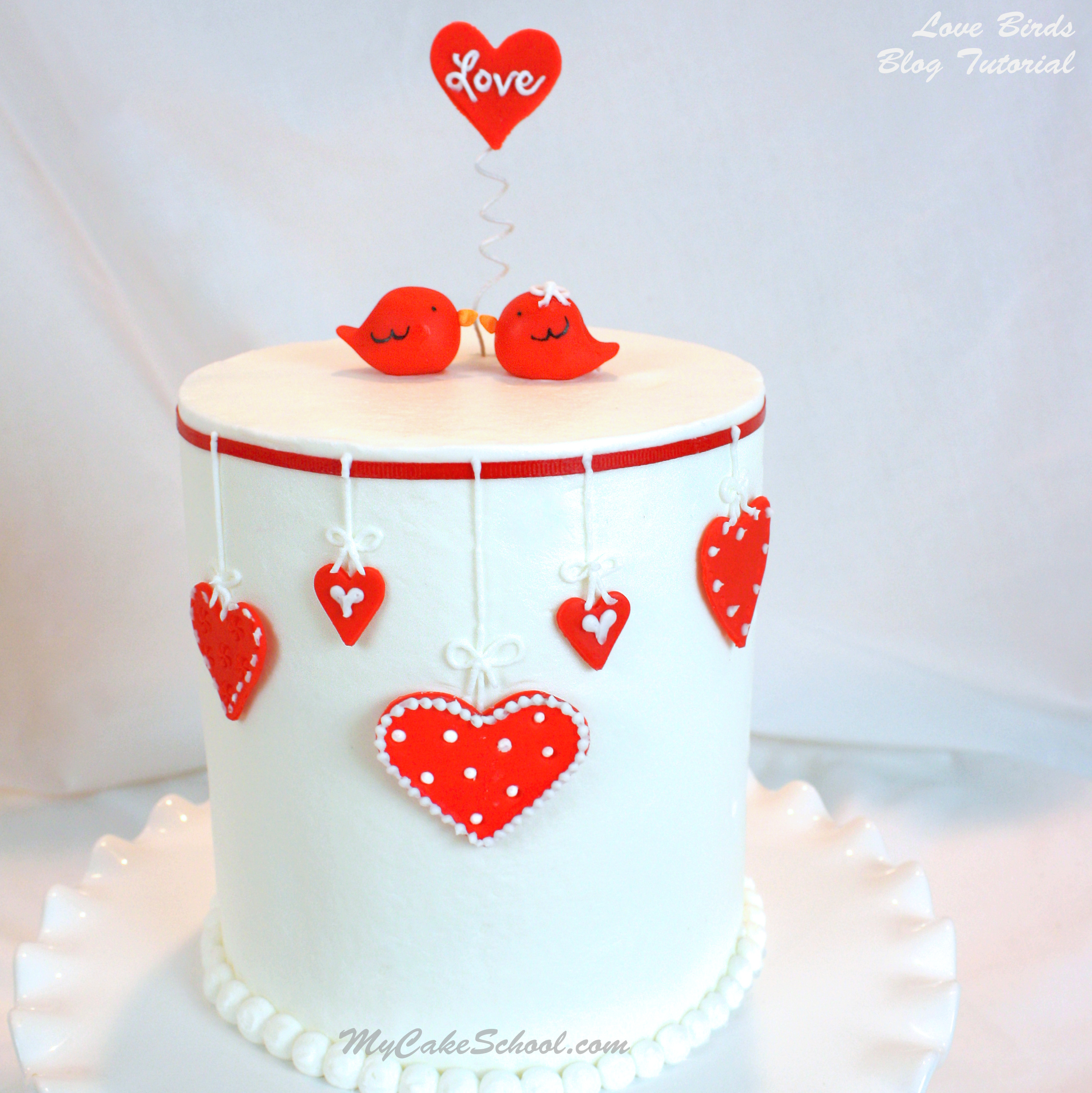 Valentine's Love Birds Cake